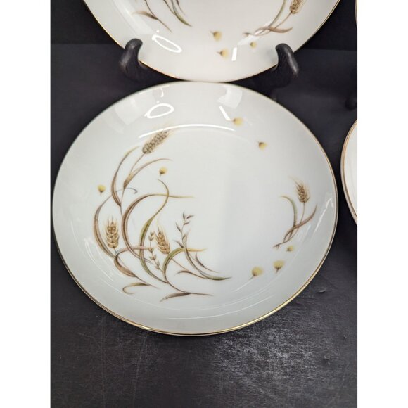 Yamaka China Autumn Pride 7 1/2"  Coupe Soup Bowls 22K Gold Trim Set of 4 - Picture 6 of 11